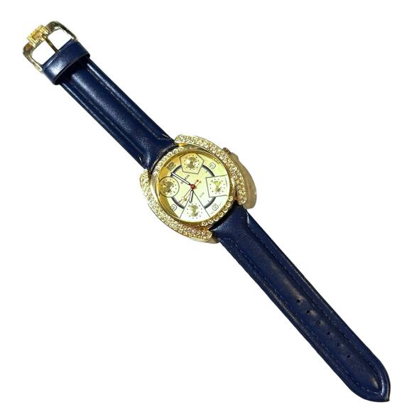 Geneva Fashion Watch Unisex Gold Tone Rhinestones Multi-Dial Quartz 45mm WORKS main image 7